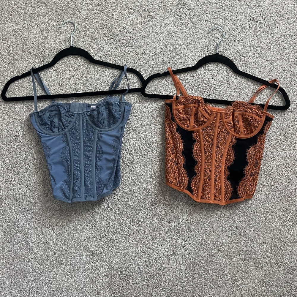 Urban Outfitters corset tops - Blue and Orange